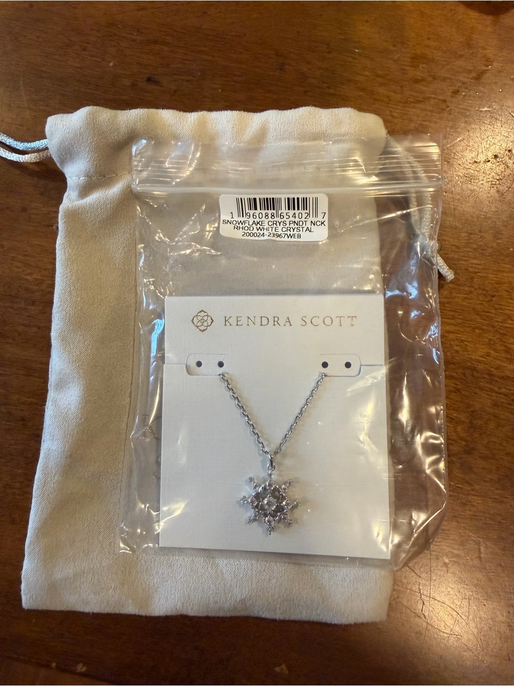 Kendra Scott Silver Snowflake Crystal Necklace
